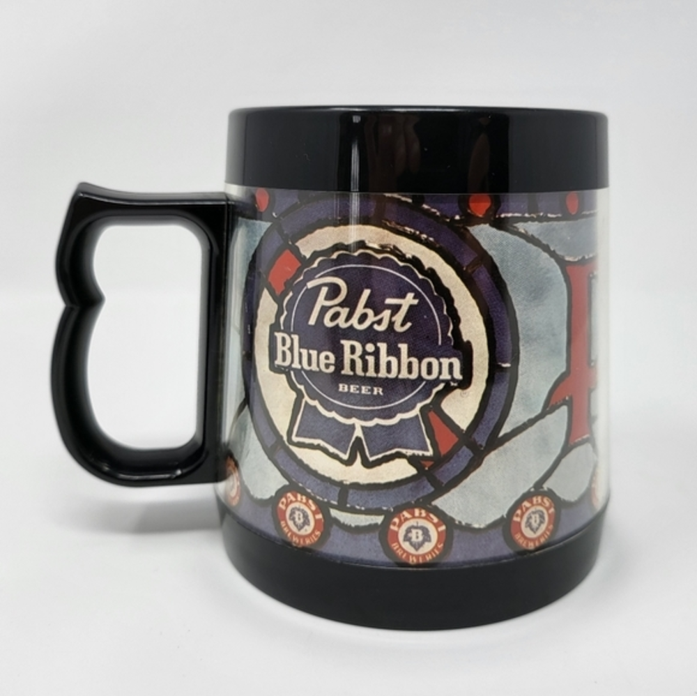 Vintage Pabst Blue Ribbon Beer Thermo Serv Dart 8 Oz Mug Cup Bar Light Plastic‎